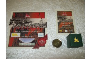 Original Wembley Turf Paperweight With Cert Signed By Hurst & Peters